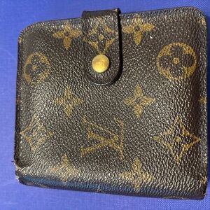 Louis Vuitton Black and Gold Monogram Wallet